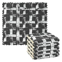 6 Packs Black and White Basket Kitchen Dish Towels Soft Absorbent Dish Cloths 11"x11"