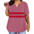 thumbnail image 2 of Women's Loose V-Neck Short Sleeve Blouse Casual Tops, 2 of 6