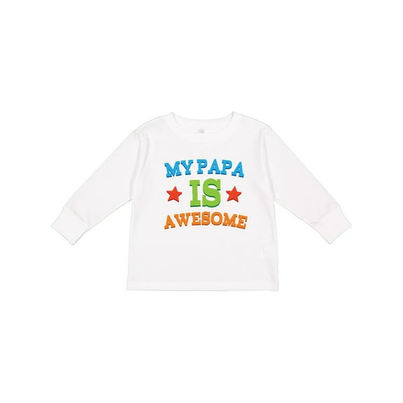 Inktastic My Papa is Awesome Boys or Girls Long Sleeve Toddler T-Shirt
