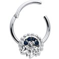 thumbnail image 2 of Body Candy Womens 16G Stainless Steel Hinged Segment Ring Seamless Cartilage Floral Abstract Arch Septum Hoop 3/8, 2 of 8