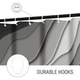 thumbnail image 5 of Black Shower Curtain, Black Grey Ombre Aqua Beach Waves Abstract Ocean Modern Bathroom Curtain Home Decor Waterproof Fabric Machine Washable with 6PCS Hooks,36" Wx72 L, 5 of 6