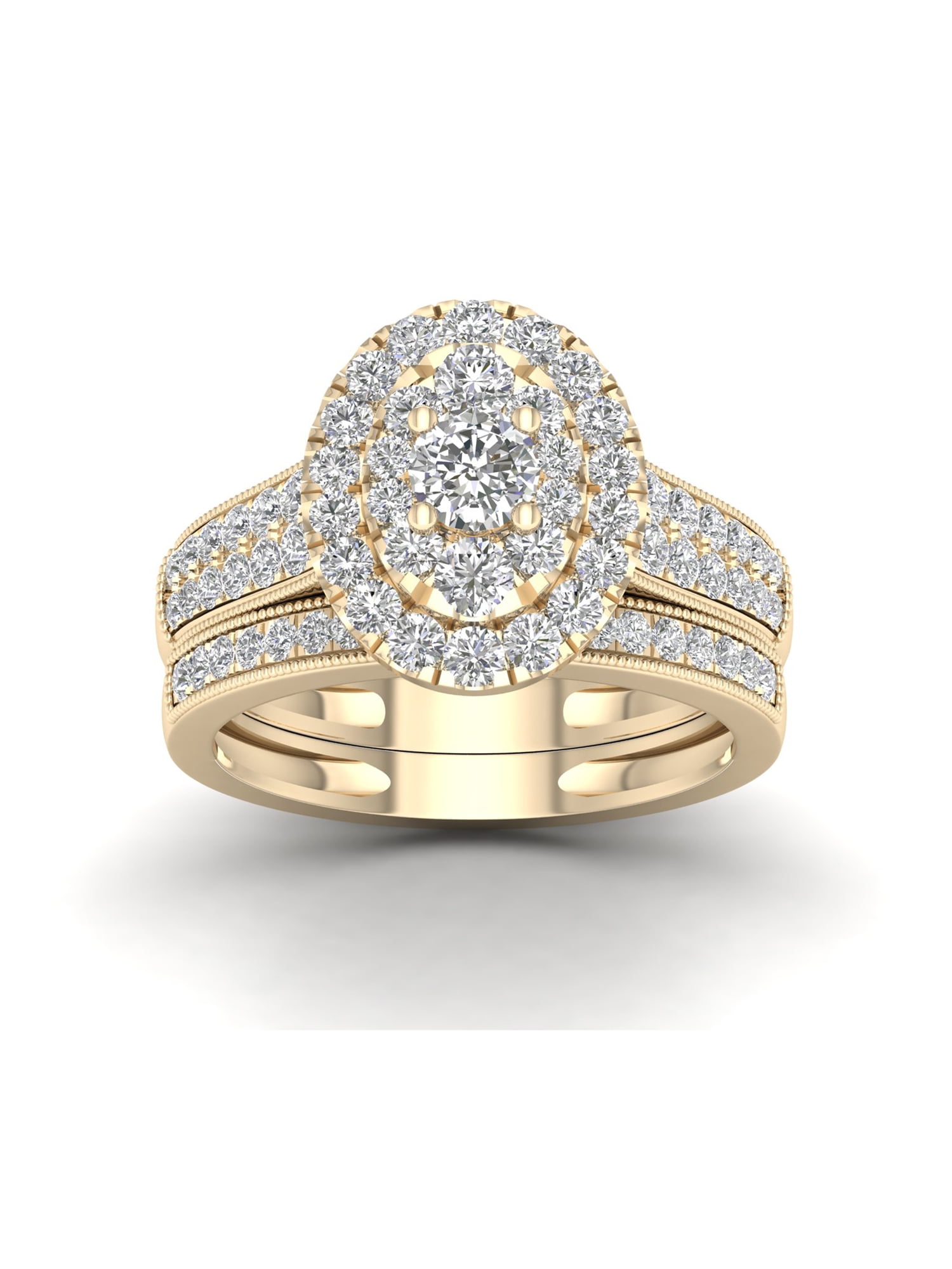 Imperial 1ct TDW Diamond 14K Pink Gold Oval shaped Bridal Set by Imperial Jewels