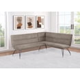 thumbnail image 2 of Dodson Fabric Upholstered L-Shaped Nook Dining Bench Taupe, 2 of 8