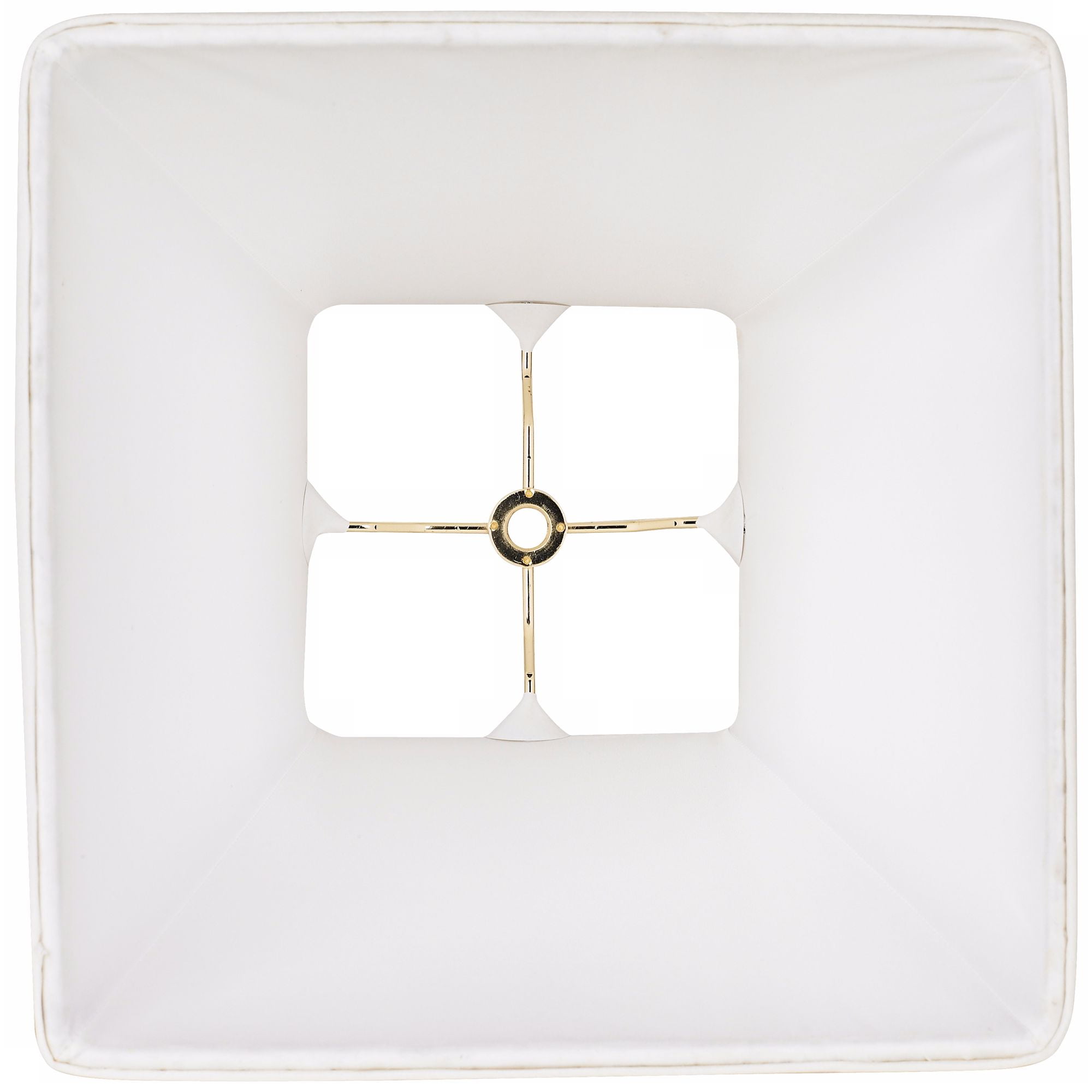 Springcrest Ivory Classic Small Square Lamp Shade 5.25" Top x 10" Bottom x 9" High x 9" Slant (Spider) Replacement with Harp and Finial