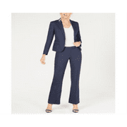 Anne Klein Women's Denim One Button Pantsuit Marine Blue Size 8