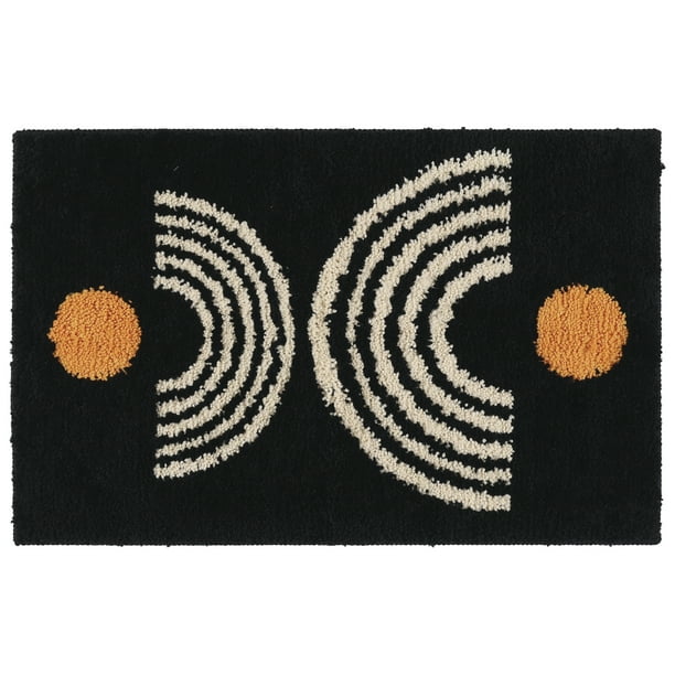 REGALWOVEN Tapete de puerta tejido, antideslizante y absorbente para entrada, gris oscuro 20" x 32"