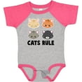 thumbnail image 3 of Inktastic Cats Rule with Cat Heads Boys or Girls Baby Bodysuit, 3 of 5