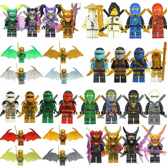 24-Piece Ninja Action Figure Building Block Set, 1.77 Inch Hero & Villain Character Collection for Creative Play