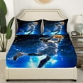 thumbnail image 2 of Erosebridal Basketball Twin Bed Sheets,Ball Sports Themed Fitted Sheet Teens Men,Basketball Player Print Sheets,Modern Abstract Bed Set,Black Navy Blue(No Top Sheet）, 2 of 5