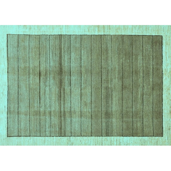 Ahgly Company Indoor Rectangle Abstract Light Blue Modern Area Rugs, 8' x 12'