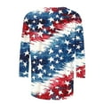 thumbnail image 5 of Cavosen 4th of July Tops for Women Petite Patriotic 3/4 Sleeve Round Neck Shirts American Flag Print Shirts Lady XL Independence Day Casual Tops Funny 4th of July Tunic Tees 2025 Patriotic Blouses, 5 of 5