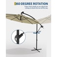 thumbnail image 4 of YUSAZENS 10FT Offset Patio Umbrella with Cross Base, Fade Resistant Canopy, 360° Rotation & Infinite Tilt for Deck Pool Garden, Beige, 4 of 7