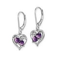 thumbnail image 3 of Gem & Harmony 2/5 Carat (Ctw) Amethyst Heart Earrings in Sterling Silver for Women, 3 of 6