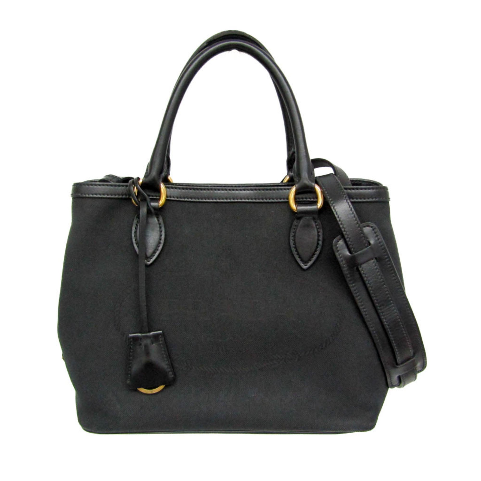 Pre-Owned Prada LOGO JACQUARD 1BA172 Women's Leather,Jacquard