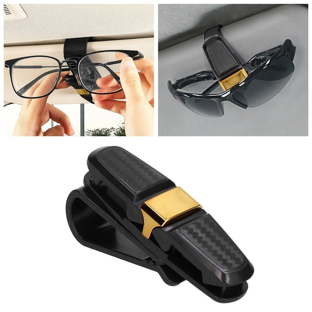 Visera Parasol Para Coche, Clip Para Gafas, Fibra De Carbono, Soporte Para Tarjetas De Gafas De Sol Universales Giratorios De 180