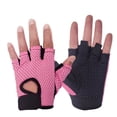 thumbnail image 2 of Guantes de fitness de medio dedo para hombres y mujeres, para entrenamiento en gimnasio, mancuernas, yoga, deportes, equitación, malla de mariposa, transpirables y finos, 2 of 6