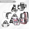 thumbnail image 3 of ZUXONGSY American Flag Butterfly Print Kids Clear Backpack Set, 3 Pcs Heavy Duty Transparent Bookbag with Lunch Bag, See Through School Bags for Elementary Middle High School, 3 of 5