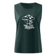 thumbnail image 3 of Más Tamaño Camisetas Sin Mangas Para Las Mujeres Chaleco de patrón Vintage para mujer, chaleco informal holgado con cuello redondo para vacaciones, camiseta ajustada clásica con cuello (Green, S), 3 of 5