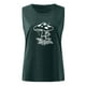 thumbnail image 3 of Más Tamaño Camisetas Sin Mangas Para Las Mujeres Chaleco de patrón Vintage para mujer, chaleco informal holgado con cuello redondo para vacaciones, camiseta ajustada clásica con cuello (Green, L), 3 of 5