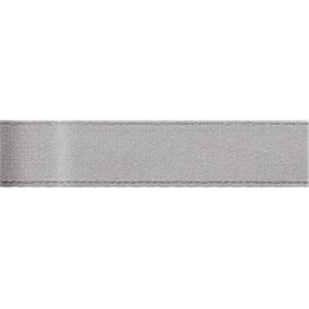 Satin Silver Effect - 263566 Single Face Satin Ribbon 3-8 in. Wide 18 Feet-Silver