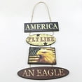 thumbnail image 3 of ZPAQI American Independence Day Sign Wood An Eagle Freedom Letters Pendant, 3 of 21