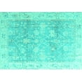 thumbnail image 1 of Ahgly Company Machine Washable Indoor Rectangle Oriental Turquoise Blue Traditional Area Rugs, 2' x 5', 1 of 4