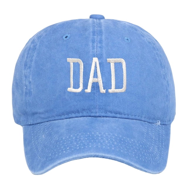 Aocisk Fathers Day DAD Embroidered Baseball Cap Custom Printed Design For Dad Light Blue One Size