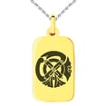 thumbnail image 1 of Stainless Steel Tachibana Samurai Crest Engraved Small Rectangle Dog Tag Charm Pendant Necklace, 1 of 1