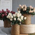 thumbnail image 3 of NEU Retro 9 Heads Artificial Bouquet Rose Silk Flowers(White) White, 3 of 4