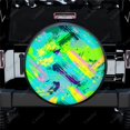 thumbnail image 1 of Colored Square Spiral Pattern Polyester Universal Spare Wheel Tire Cover Wheel Covers for Trailer RV SUV Truck Camper, 1 of 5