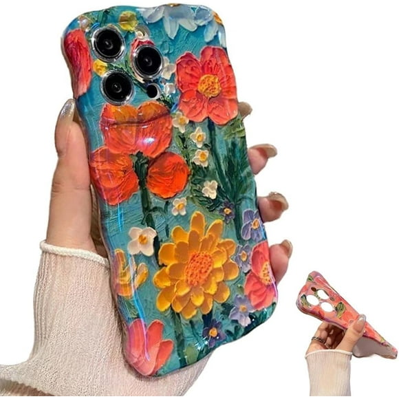 Funda para teléfono XINYU pintura al óleo retro Flor patrón de luna TPU delgada a prueba de golpes impermeable Airbag anti-caída azul para iPhone 14
