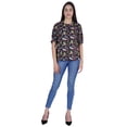 thumbnail image 5 of Moomaya Womens Printed Top Roll-Up&nbsp;Sleeve Collar Neck Button-Down Shirt, 5 of 8