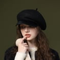 thumbnail image 3 of Vintage-Inspired Knitted Hat for Winter Warmth - Big Head Circumference, Short Brim, Beret, 3 of 5