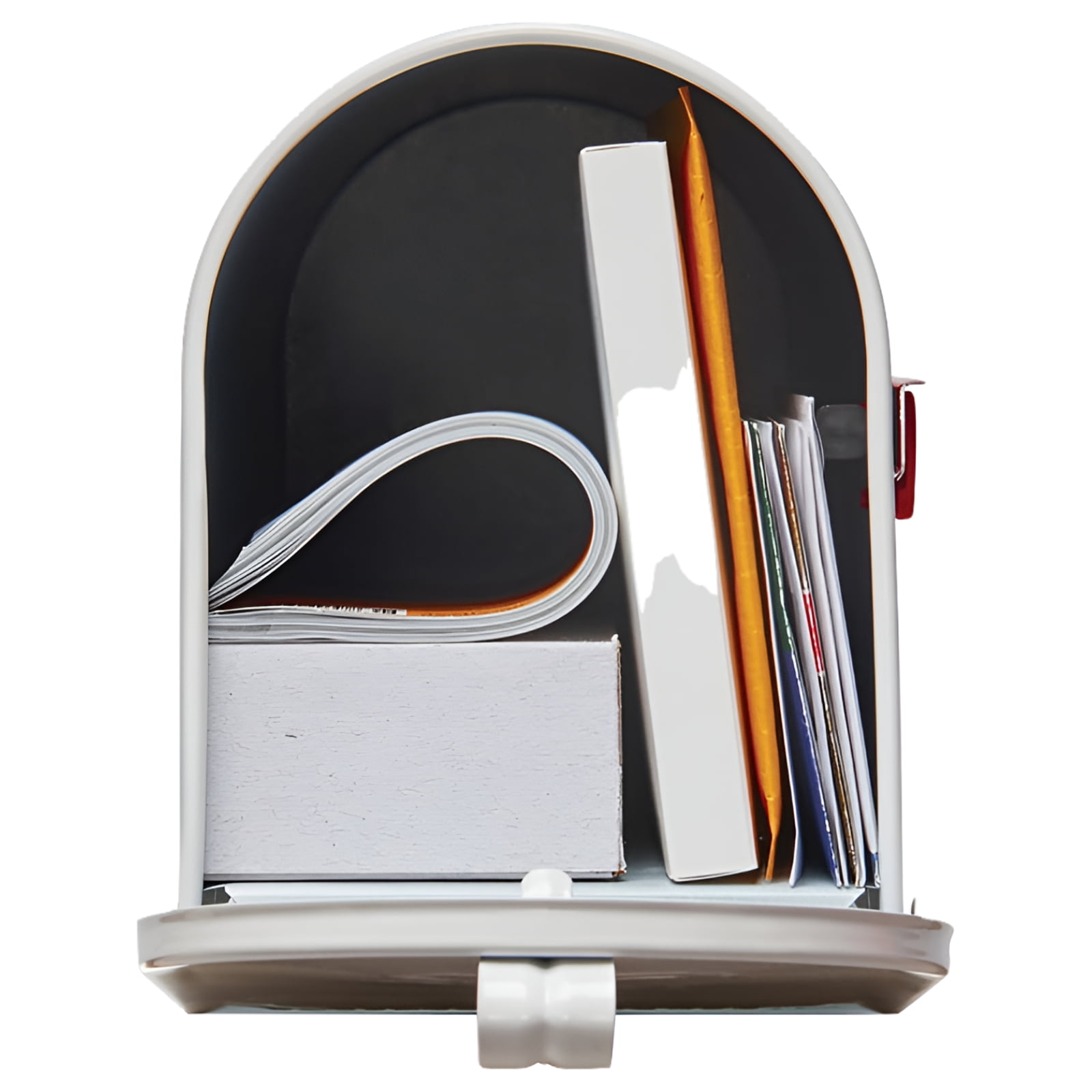 Gibraltar Mailboxes Elite Galvanized Steel Post Mount Mailbox White Rust Resistant