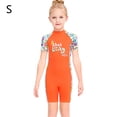 thumbnail image 2 of Buceo vela mojada chicas seco rápido stand stands traje de baño niños manga corta redondo cuello completo traje de neopreno para surfear natación buceo naranja Advancent OD003667-09, 2 of 7