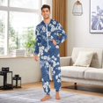 thumbnail image 6 of FORMRS Onesies Pajama for Adults Unisex Hoodie Winter Jumpsuit One Piece Sleepwear, Sizes S-2XL, Floral Ocean Waves, 6 of 7