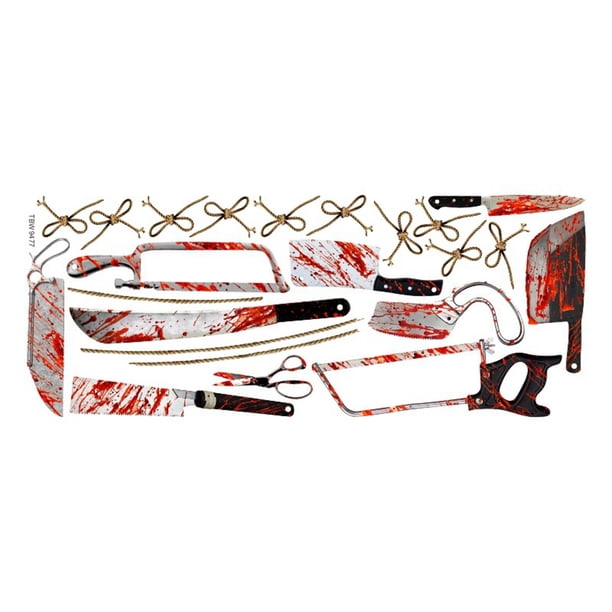 Maojin Halloween Decoration Happy Halloween Paper Banners Bloody Hanging Decoration Cutting Tool Banner