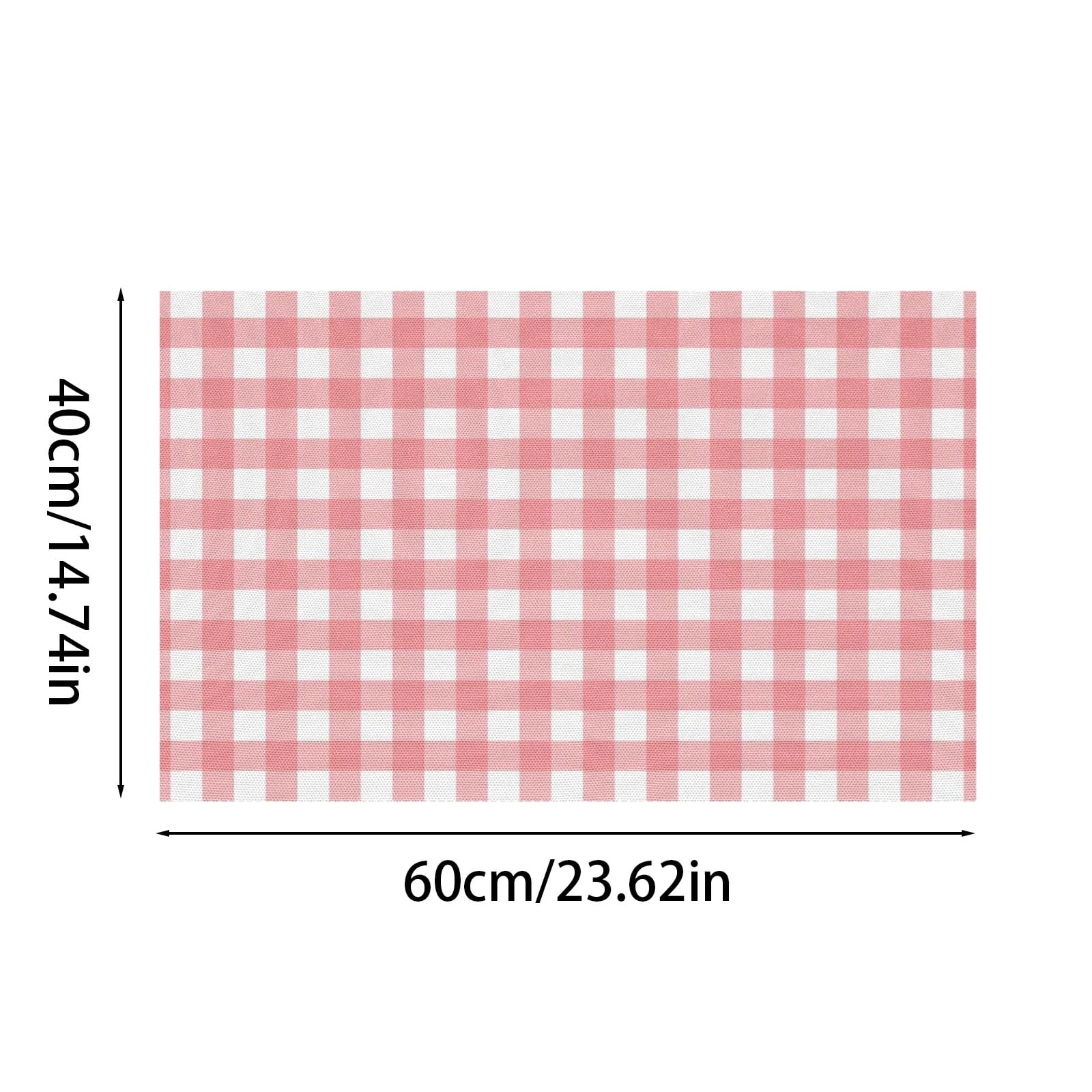 Buffalo Plaid Rug 60x40cm Pink and White Checked Rug Washable Doormats Indoor Outdoor Rugs for Layered Front Door Mats, Porch, Kitchen, Farmhouse, Entryway