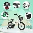 thumbnail image 6 of Costway 16'' Kid's Bike with Removable Training Wheels & Basket for 4-7 Years Old White, 6 of 10