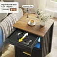 thumbnail image 5 of Nightstand with Charging Station, 2 Drawers, Gun Drawer, and 3-Color Motion Sensor LED Lights – Smart Bedside Table for Bedroom or Room, Black, 5 of 8
