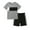 Gray, variant on 7Y Big Boys Clothes 8Y Boys 2PCS Summer Outfits Set Crew Neck Big Boys Short Sleeve Color-blocked Top Shorts Set Blue