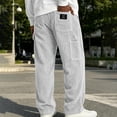 thumbnail image 2 of vdgthytj Mens Casual Pants Straight Leg Loose Fitted Ribbed Fall Winter Loungewear Corduroy Trousers with Pockets(X-Large,White), 2 of 6