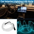 thumbnail image 3 of Unique Bargains 2m EL Wire Cable LED Glow String Light Car Interior Lighting Strip Flexible Neon Light for Car Decoration USB(5V) Ice Blue, 3 of 7