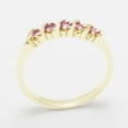 thumbnail image 2 of LBG British Made 10k Yellow Gold Natural Pink Tourmaline Womens Eternity Ring - 33 size options - Sizes 4 to 12 Available, 2 of 6