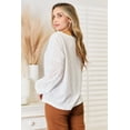 thumbnail image 4 of Shiny Eyelet Dropped Shoulder Round Neck Blouse, 4 of 9