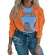 thumbnail image 4 of Txlixc Blusa de denim para mujeres, chaqueta de cuello de solapa de manga larga de color sólido Txlixc  moda, 4 of 9
