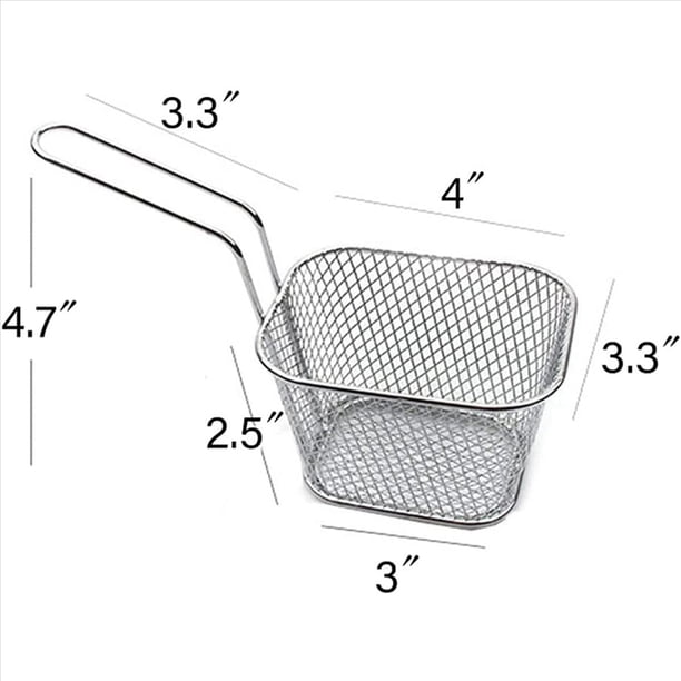 16X Mini Cestas para FreíR, Red de la Cesta de la Viruta de las Patatas Fritas del Alambre de la , Cestas de PresentacióN de Alimentos Soporte de Patatas Fritas para Cocina D