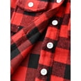 thumbnail image 5 of Gureui Toddler Kids Baby Boys Autumn Winter Casual Shirts Coat Plaid Turn-Down Collar Long Sleeve Button-Down Jackets with Pockets Outerwear, 5 of 8