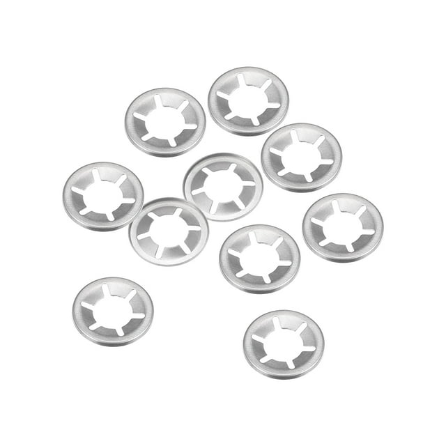 Unique Bargains M14 Dent Interne Rondelle Starlock 13.5mm I.D. 28mm O.D. Rondelles de Verrouillage Pousser sur le Clip de Vitesse de Verrouillage, Acier Inoxydable 304 10