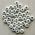 thumbnail image 2 of K-KED Wholesale 50pcs Natural White Turquoise Stone Round Big Hole Beads 14X8mm DIY, 2 of 2